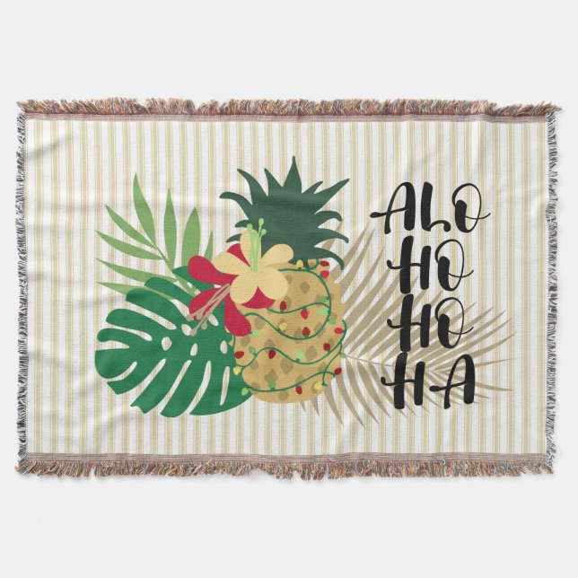 Manta Pineapple tropical hawaiana ALO-HO-HA (Anverso)