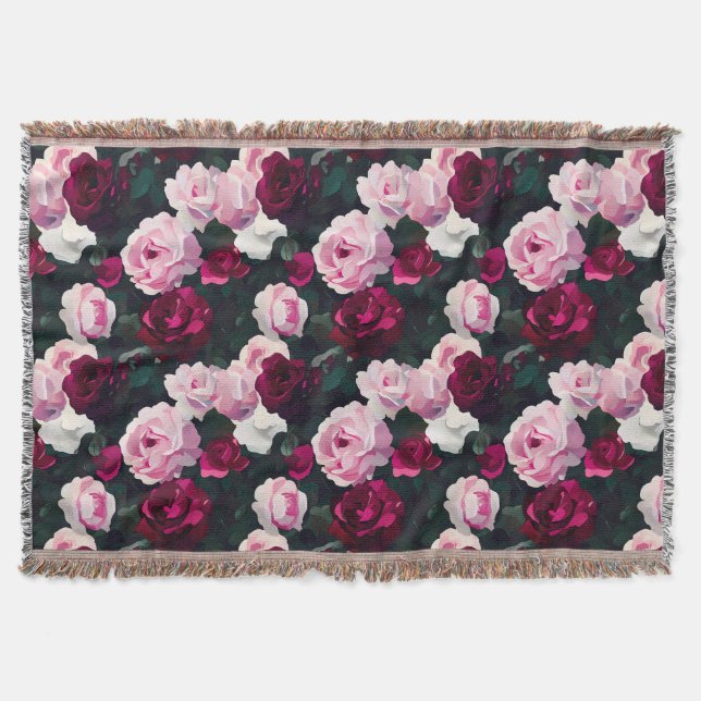 Manta Pink and Red Painted Roses (Anverso)