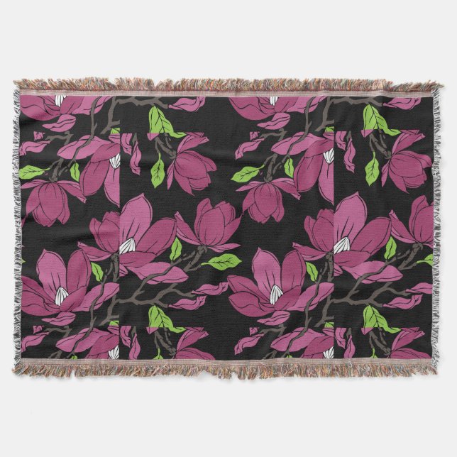 Manta Pink magnolia botanical Print (Anverso)