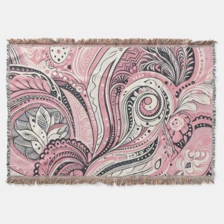 Manta Pink Paisley El Home Studio Throw Blanket