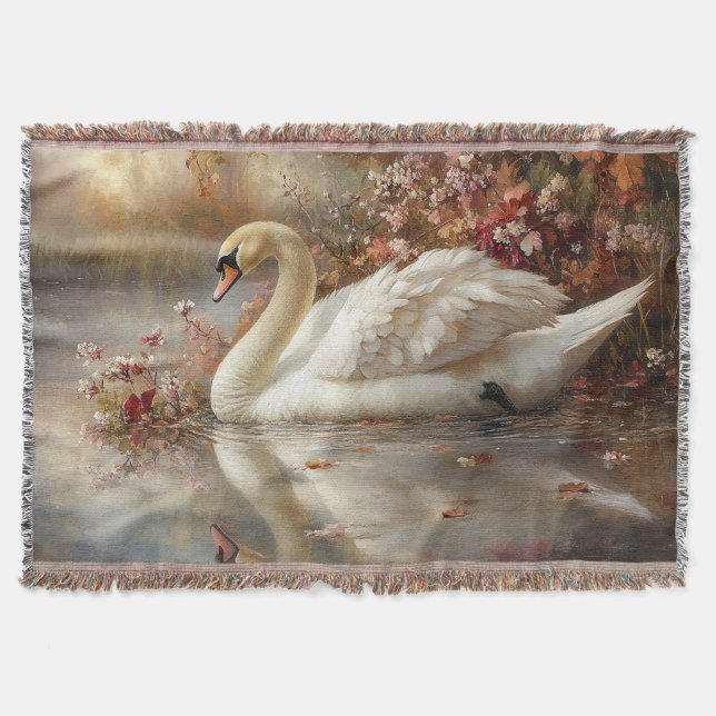 Manta Pintado de follaje otoñal de Swan Pastel (Anverso)