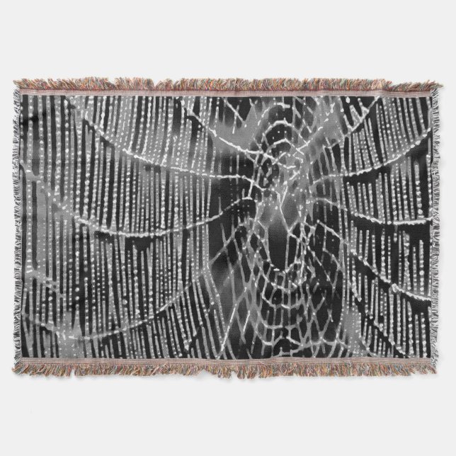 Manta Pintura Abstracta De Un Cobarde Blanco Gris Sobre  (Anverso)