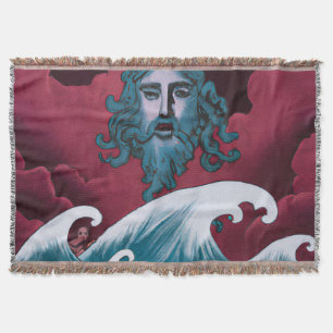 Manta Pintura de aceite de Crimson Neptune