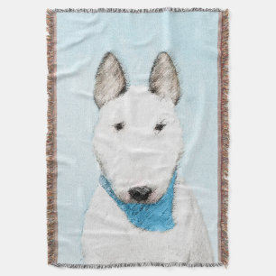 Manta Pintura de Bull Terrier - Arte de Perro Original.