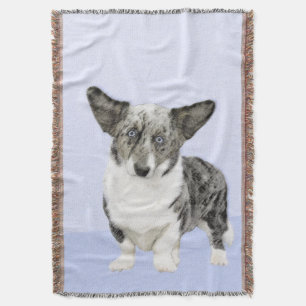 Manta Pintura de Cardigan Welsh Corgi - Arte Perro Origi