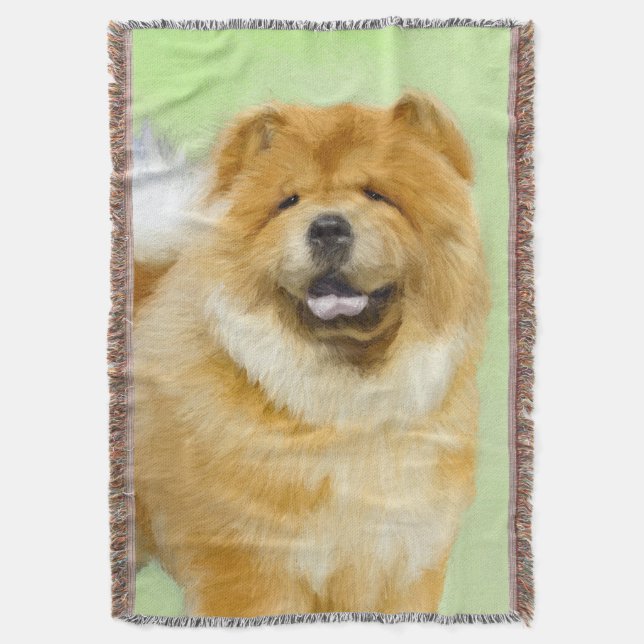 Manta Pintura de Chow Chow - Arte Perro Original. (Frente vertical)