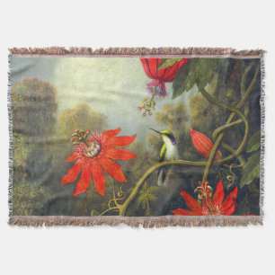 Manta Pintura de colibrí y pasionarias