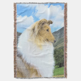 Manta Pintura de Collie in Mountains (Rough) - Perro Art