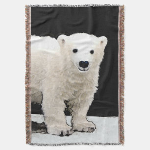 Manta Pintura de Cubo de Oso Polar - Arte de Vida Silves