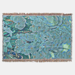 Manta Pintura de flores de orquídea azul púrpura lindo