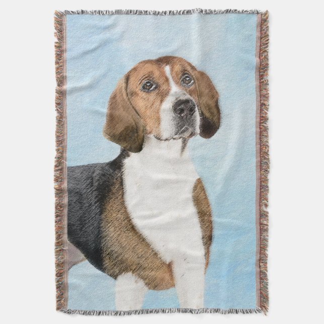 Manta Pintura de Foxhound inglesa - Arte Perro Original  (Frente vertical)