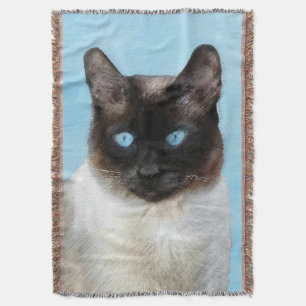 Manta Pintura de gatos siamesa - Arte de gatos original