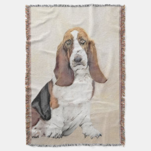 Manta Pintura de hebilla de basset - Arte de perro origi