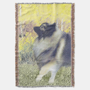 Manta Pintura de Keeshond Aspen - Arte Perro Original Cu