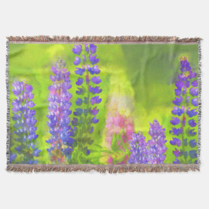 Manta Pintura de Lupine - Arte original de las flores