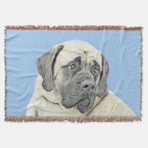 Manta Pintura de malvado inglés (Fawn) - Arte de perro o