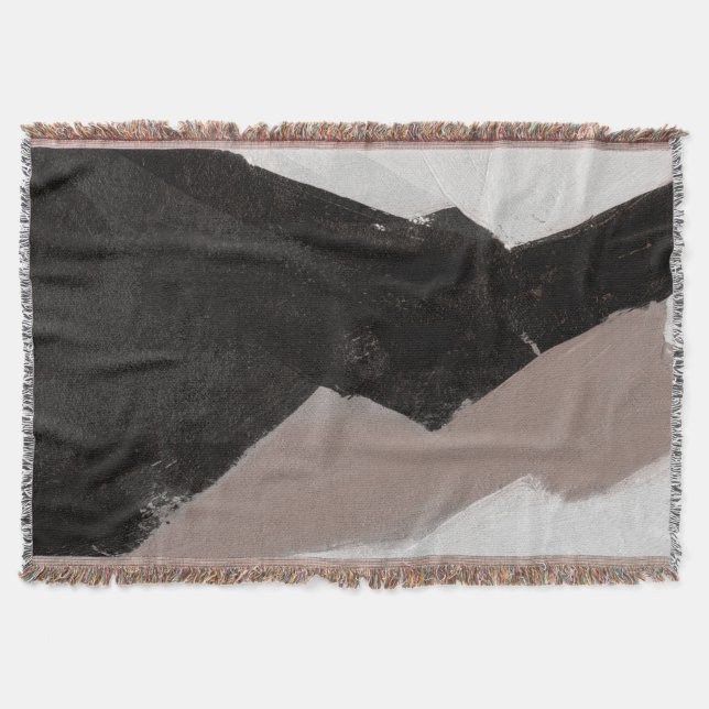 Manta Pintura de medios mixtos, diseño abstracto minimal (Anverso)