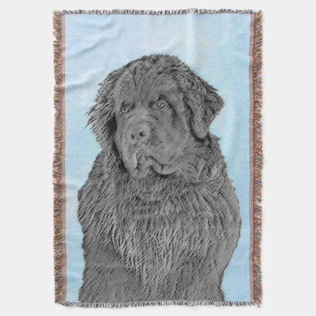 Manta Pintura de Newfoundland - Cute original Dog Art (Frente vertical)