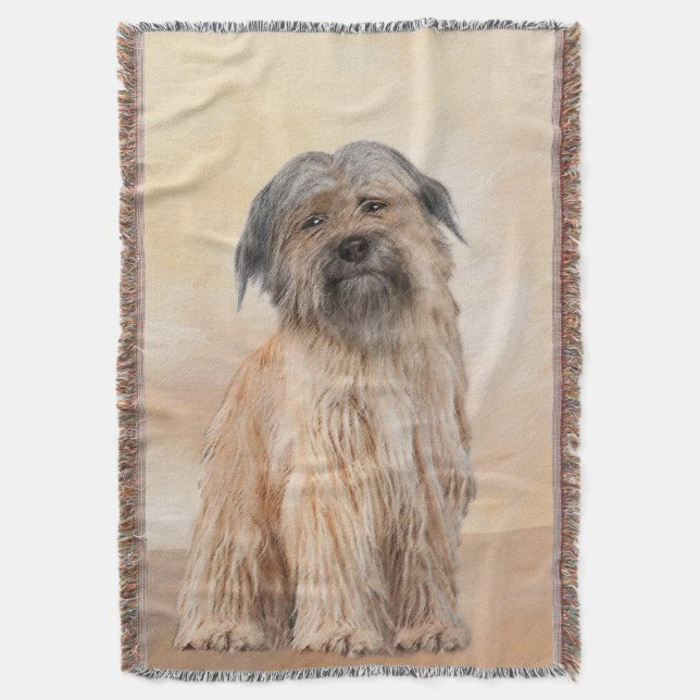 Manta Pintura de pastor pirenaico - Arte de perro origin (Frente vertical)