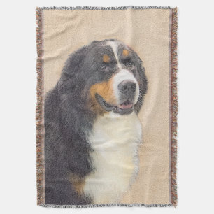 Manta Pintura de perro de montaña de Bernese - Arte de