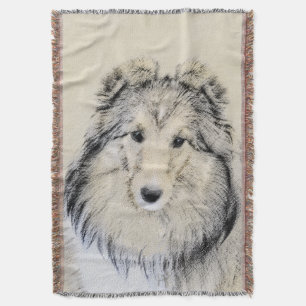 Manta Pintura de perro pastelero de Shetland - Arte de p