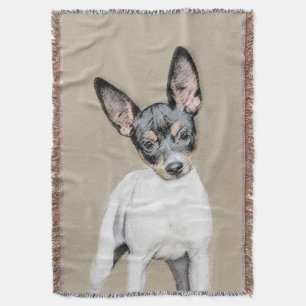 Manta Pintura de Rat Terrier - Arte Perro Original.
