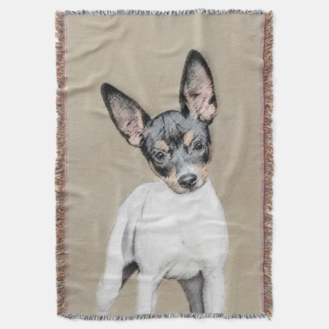 Manta Pintura de Rat Terrier - Arte Perro Original. (Frente vertical)