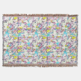 Manta Pintura de rosas rosas rosas, amarillas y blancas