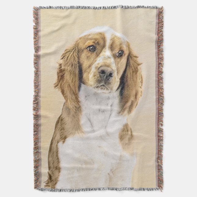 Manta Pintura de Welsh Springer Spaniel - Arte de Perro  (Frente vertical)