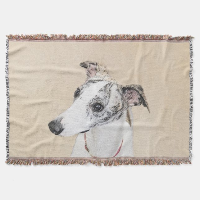 Manta Pintura de Whippet - Arte Cute Original Perro (Anverso)