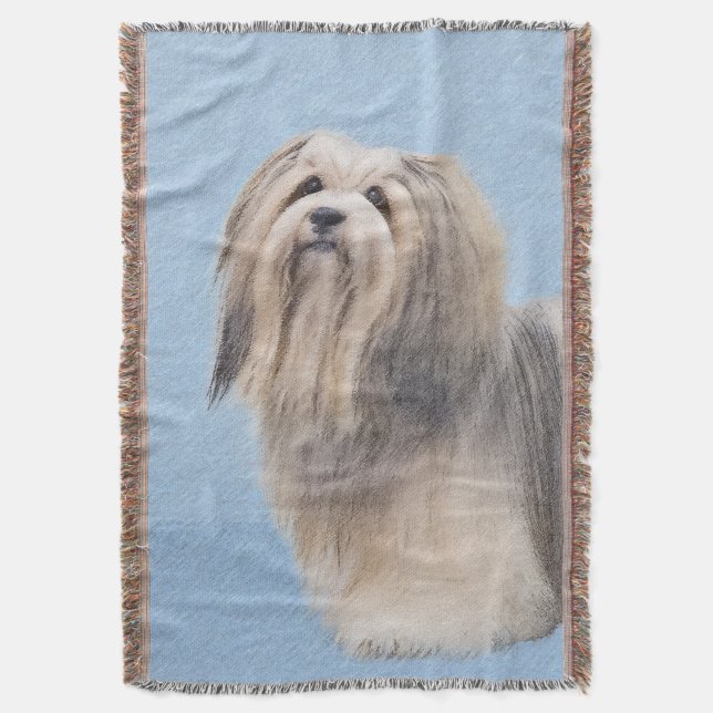 Manta Pintura Havanesa (plateada) - Arte de Perro Origin (Frente vertical)