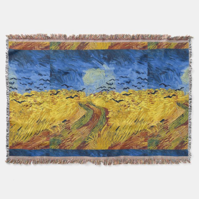Manta Pintura impresionista de Van Gogh Wheat Fields (Anverso)
