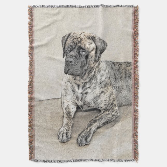 Manta Pintura inglesa de castiff (Brindle) - Arte de per (Frente vertical)