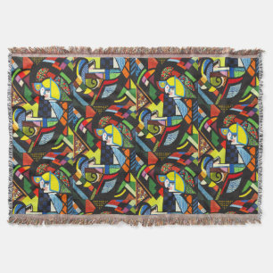 Manta Pintura Modernista Geométrica Colorida Abstracta