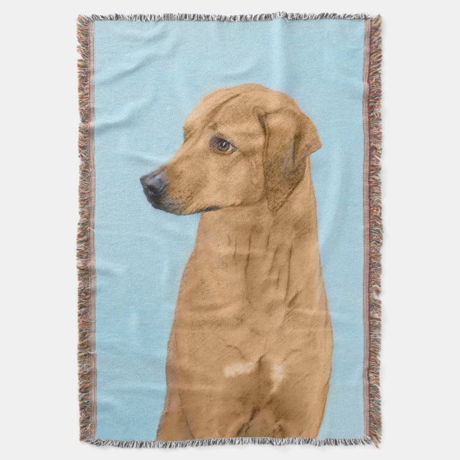 Manta Pintura Ridgeback Rhodesiana - Arte Perro Original (Frente vertical)