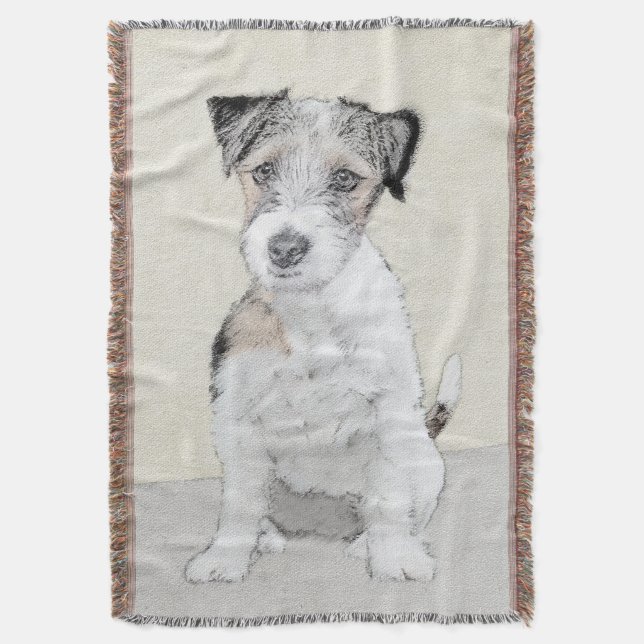 Manta Pintura Rusell Terrier - Arte Perro Original (Frente vertical)