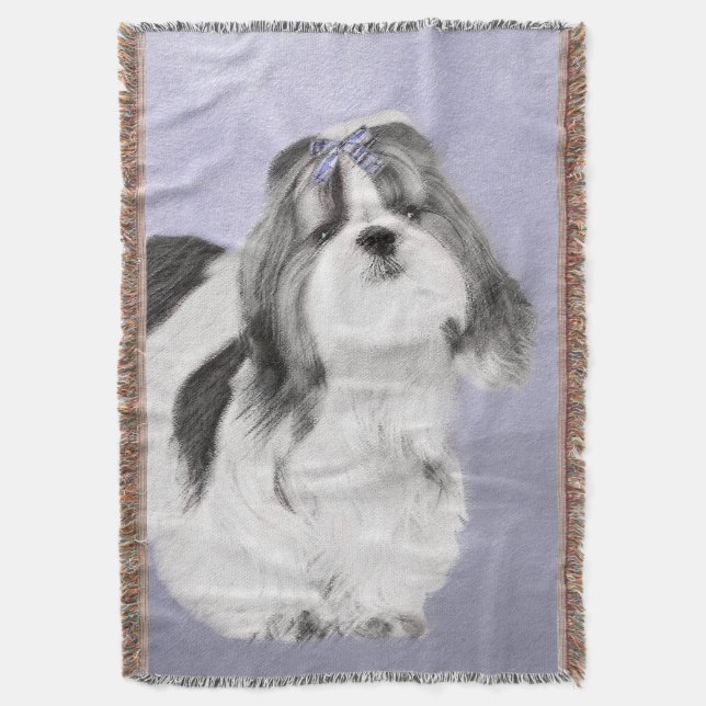 Manta Pintura Shih Tzu - Arte Perro Original. (Frente vertical)