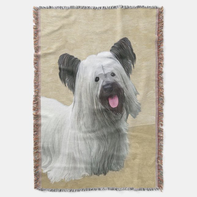 Manta Pintura Skye Terrier - Arte Perro Original. (Frente vertical)