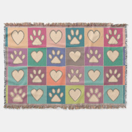 Manta Pinturas y corazones de artesanía rural