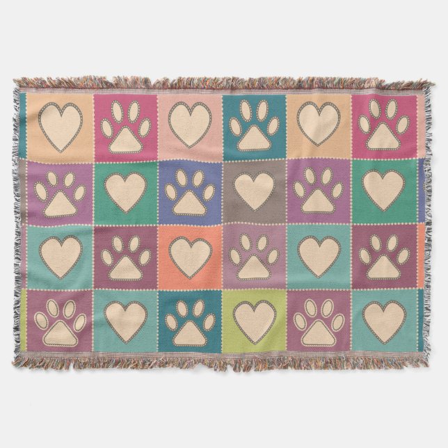 Manta Pinturas y corazones de artesanía rural (Anverso)