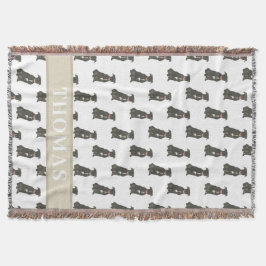 Manta Pitbull Staffy (negro) azul y blanco