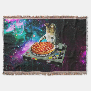 Manta Pizza del gato de DJ del espacio