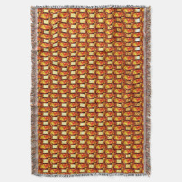 Manta Placas rectangulares de color marrón naranja talla