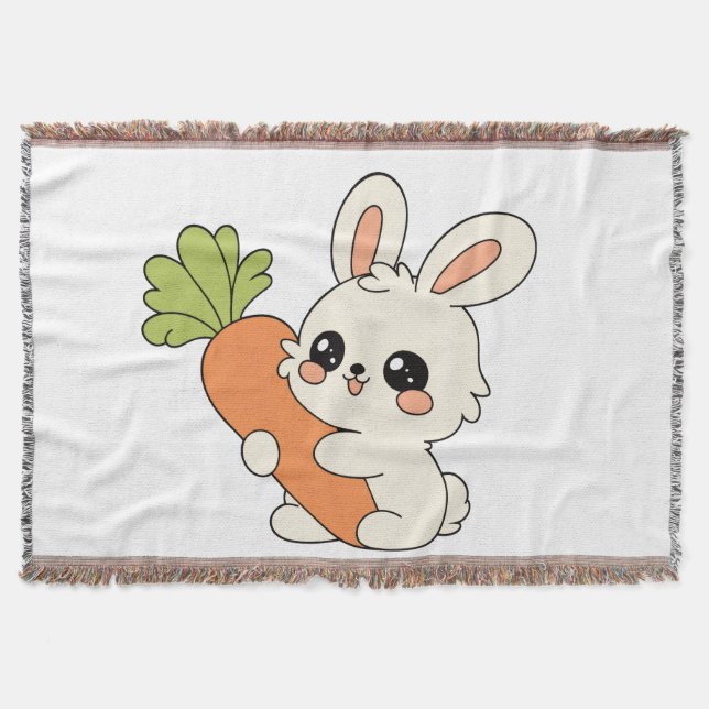 Manta Plaid Enfant avec Adorable Lapin (Anverso)