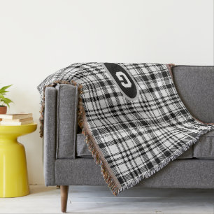 Manta Plaid negro y blanco