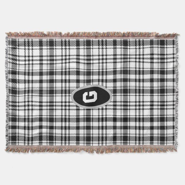 Manta Plaid negro y blanco (Anverso)