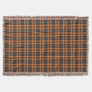 Manta Plaid Scottish Tartan Naranja Black Pattern