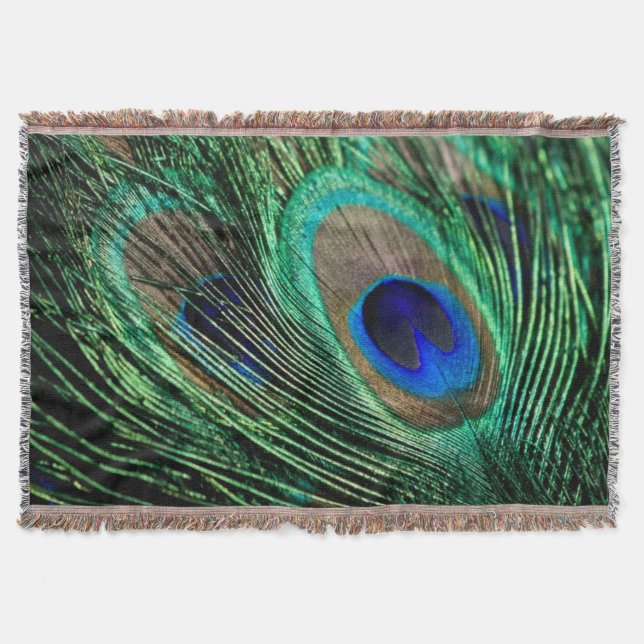 Manta Pluma de Pavo Real Afortunada (Anverso)