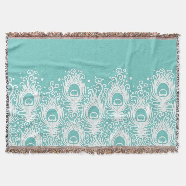 Manta Plumas de pavo real blandas (Anverso)