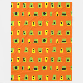 Manta Polar 020216 - Verde, amarillo y negro sobre el Naranja